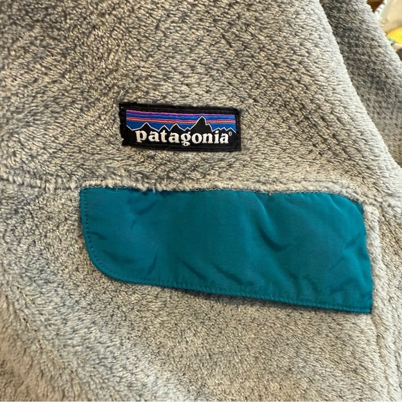 Patagonia Quarter Snap Gray and Teal Sweater Size Large - Picture 4 of 7